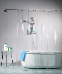 Clear Solid Waterproof Shower Curtain Liner with Hooks 72×72 Inch