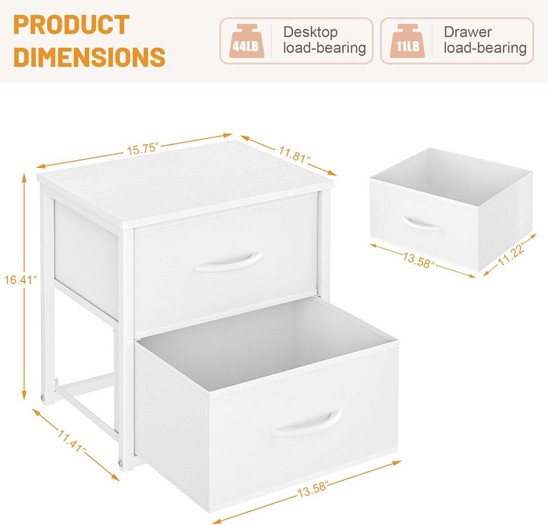 2-Pack Stackable Storage Drawers (4 Drawers Total), White Closet Organizer with gallery
