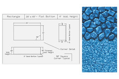 20 x 40′ Rectangle 4′ Flat Bottom Swimming Pool Liner for use w/ Fanta-Sea™ Pool