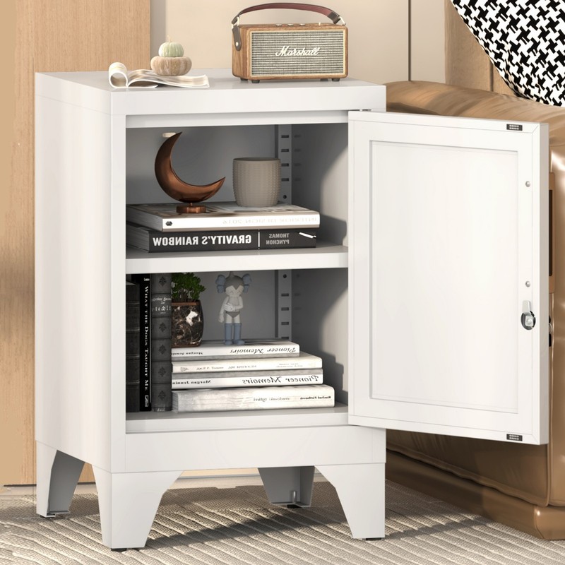Metal Storage Cabinet with Locking & Adjustable Shelf, Office Lockable Cabinet gallery