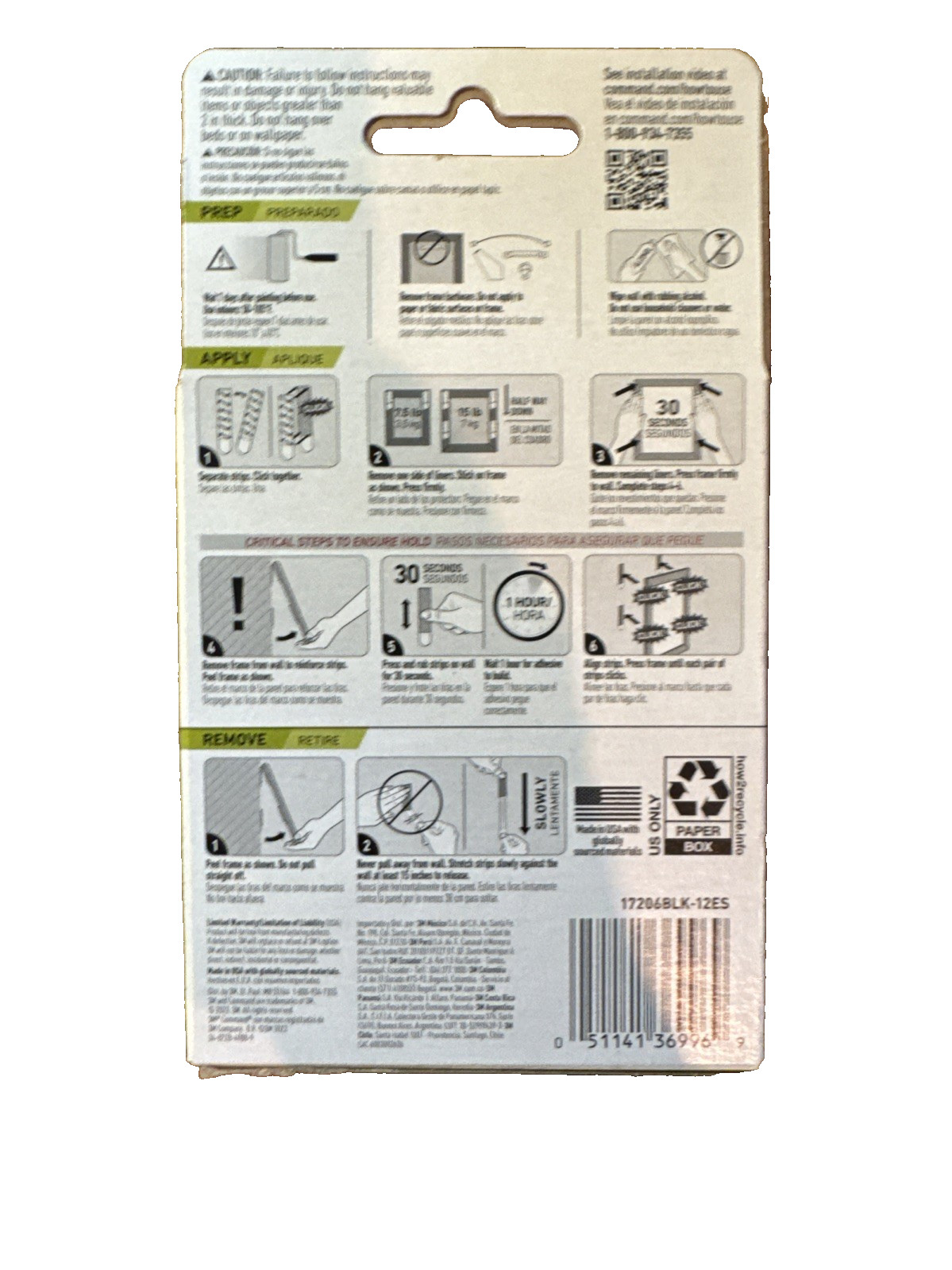 Command Large Picture Hanging Strips Black 15 lb Capacity 12 Pairs New gallery