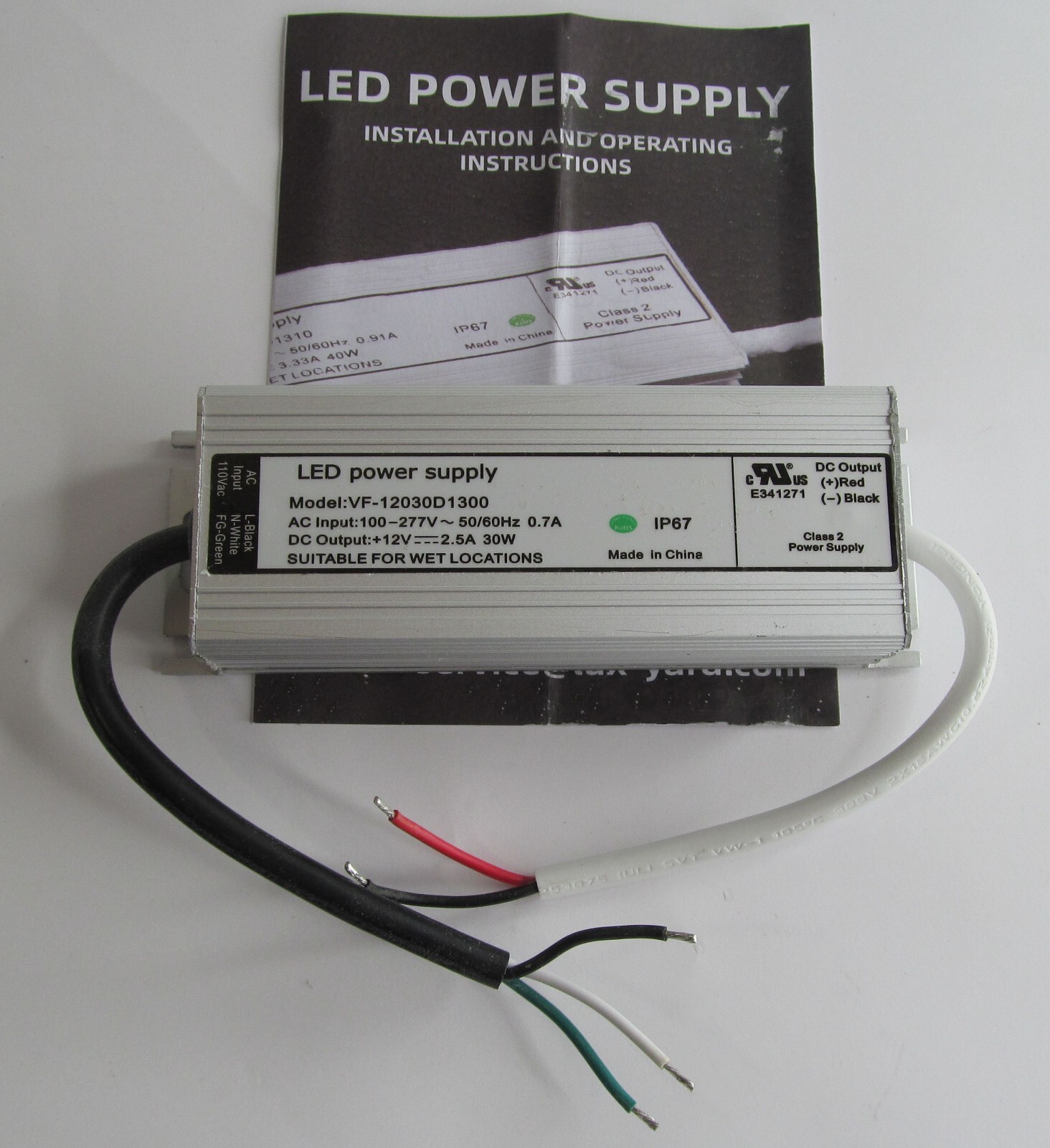 VF-12030D1300 CONSTANT VOLTAGE OUTDOOR LED DRIVER 30W 12V OUTPUT 100-277V INPUT gallery