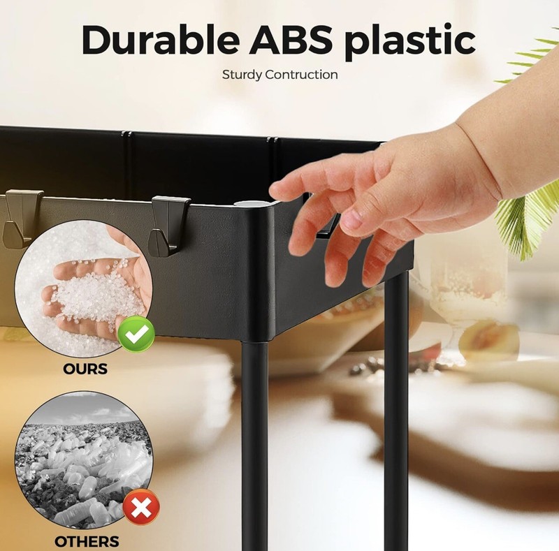 Pack Pull Out Under Sink Organizer Matte Black Hook & Hanging Cup - A0084 gallery