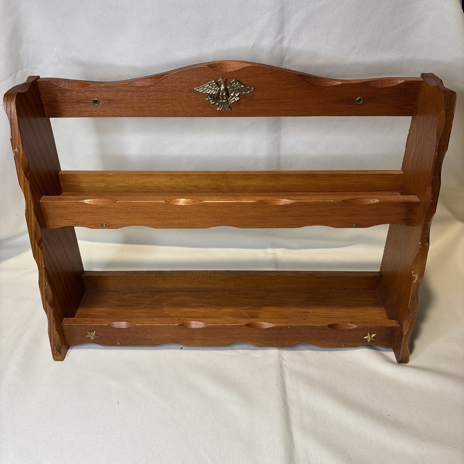 Colonial Early American Style Wooden Two-Tier Spice Rack gallery