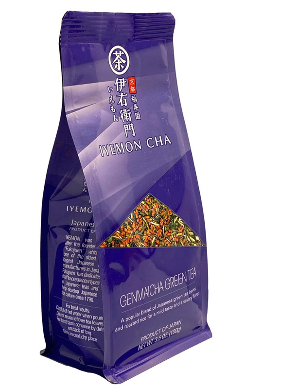 IYEMON Genmaicha 玄米茶 Green Tea 100g/3.5oz - Product of Japan gallery