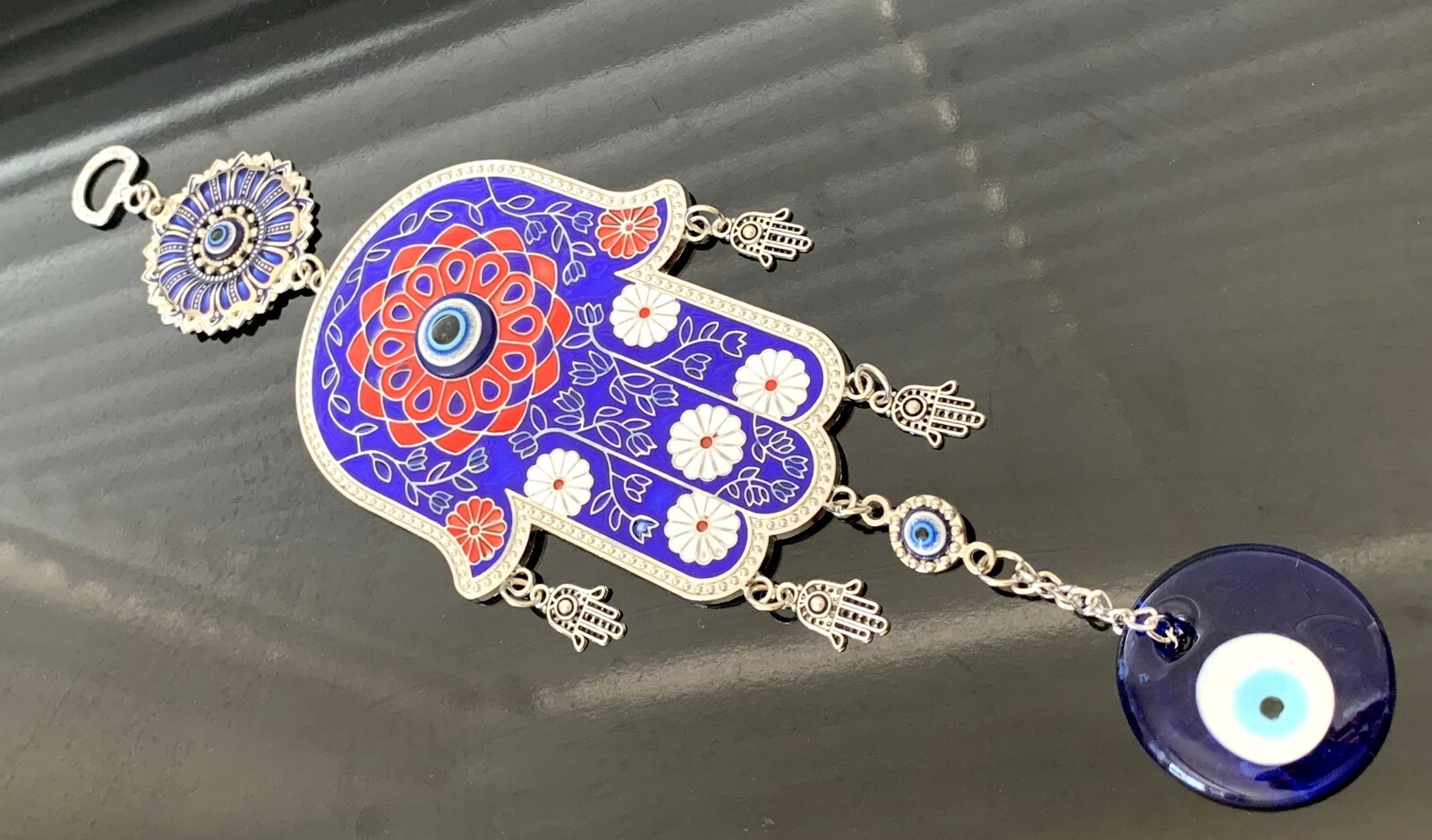 Turkish Blue Evil Eye Hamsa Hand Wall Hanging AmuletBlessing Protection Gift CL1 gallery