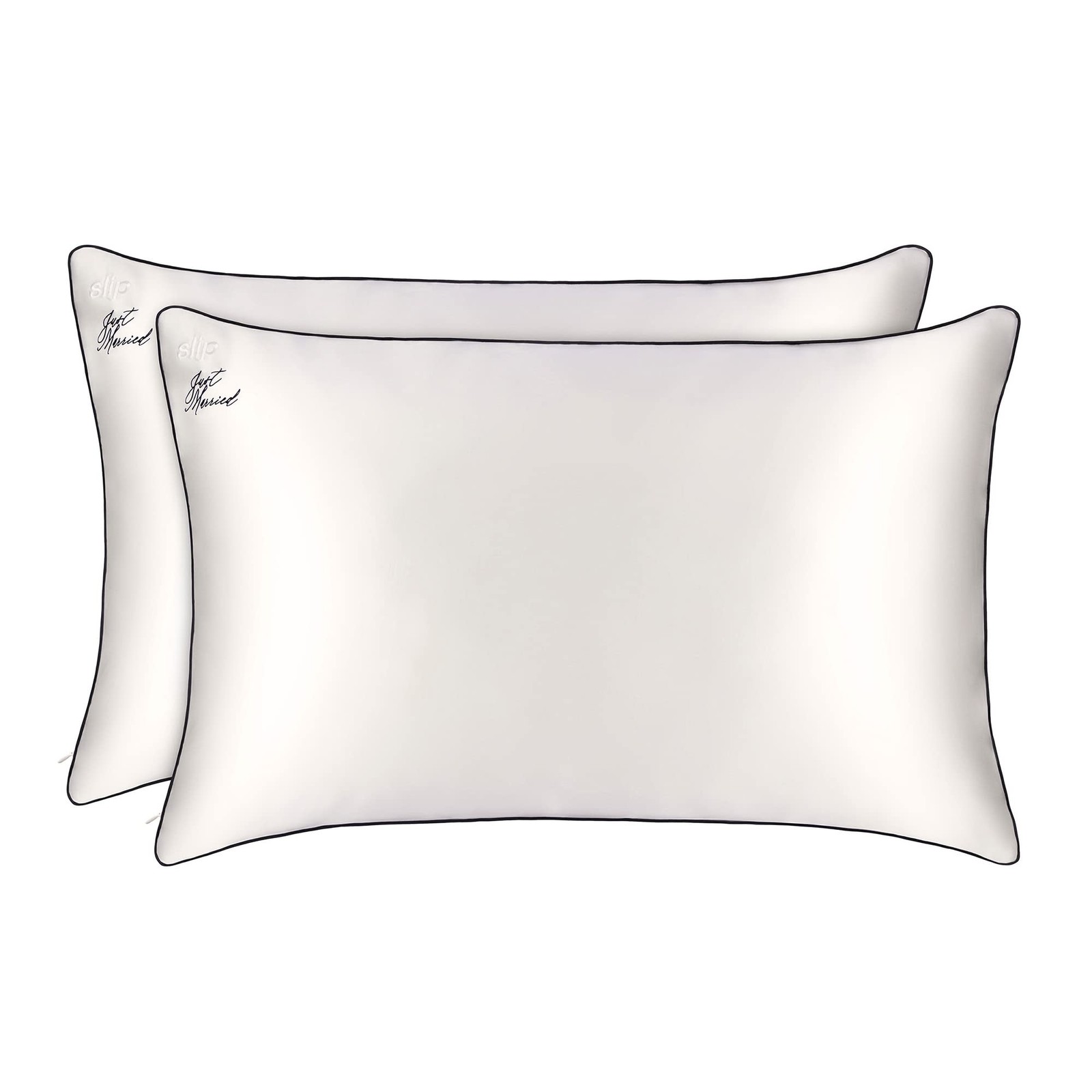 Slipsilk Pure Silk Queen Pillowcase Duo, Just Married Design, 100% Mulberry gallery
