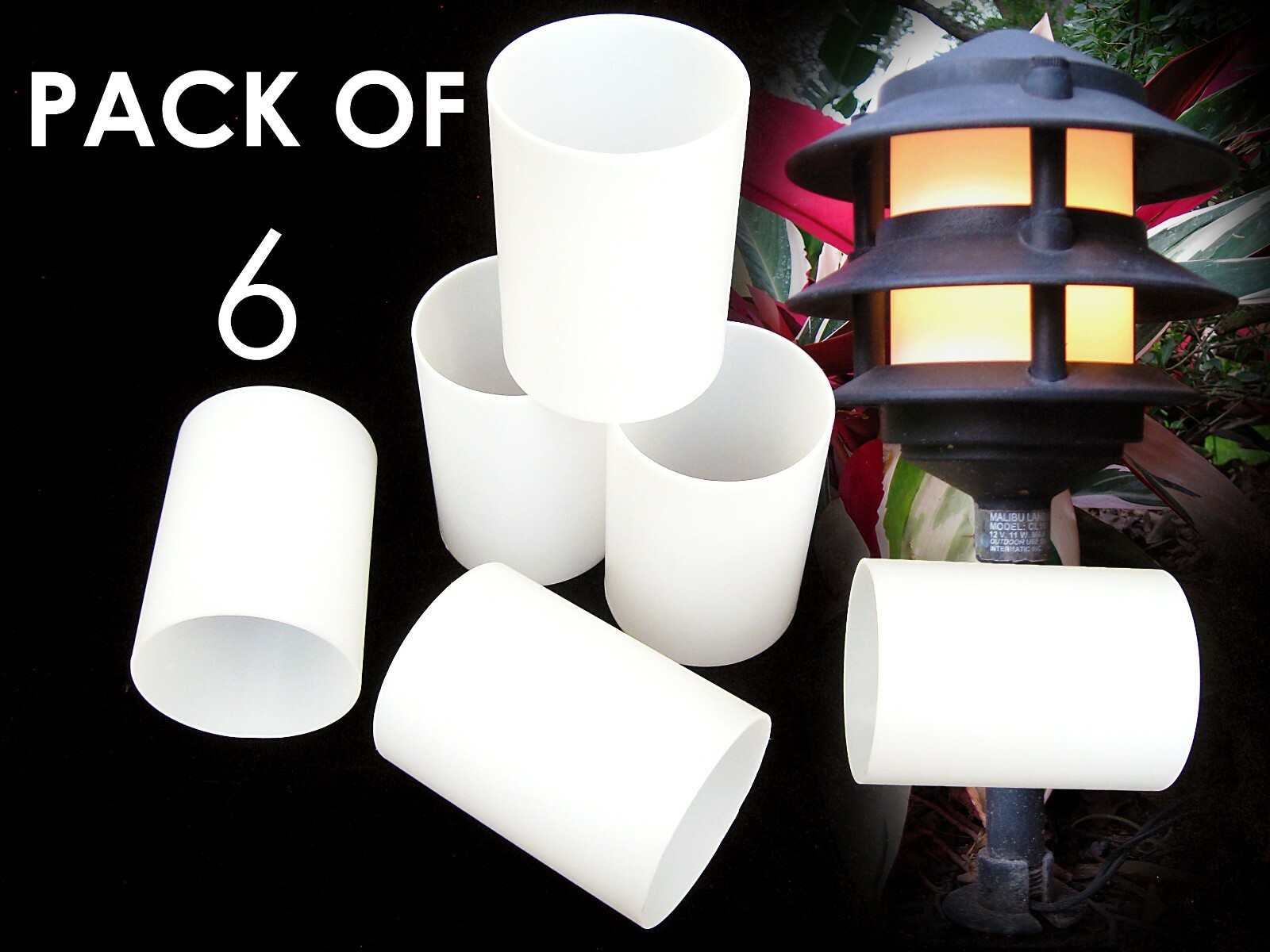 Replacement Frosted Plastic Lens 6 PACK for 3 Tier Metal Malibu Hampton Paradise gallery