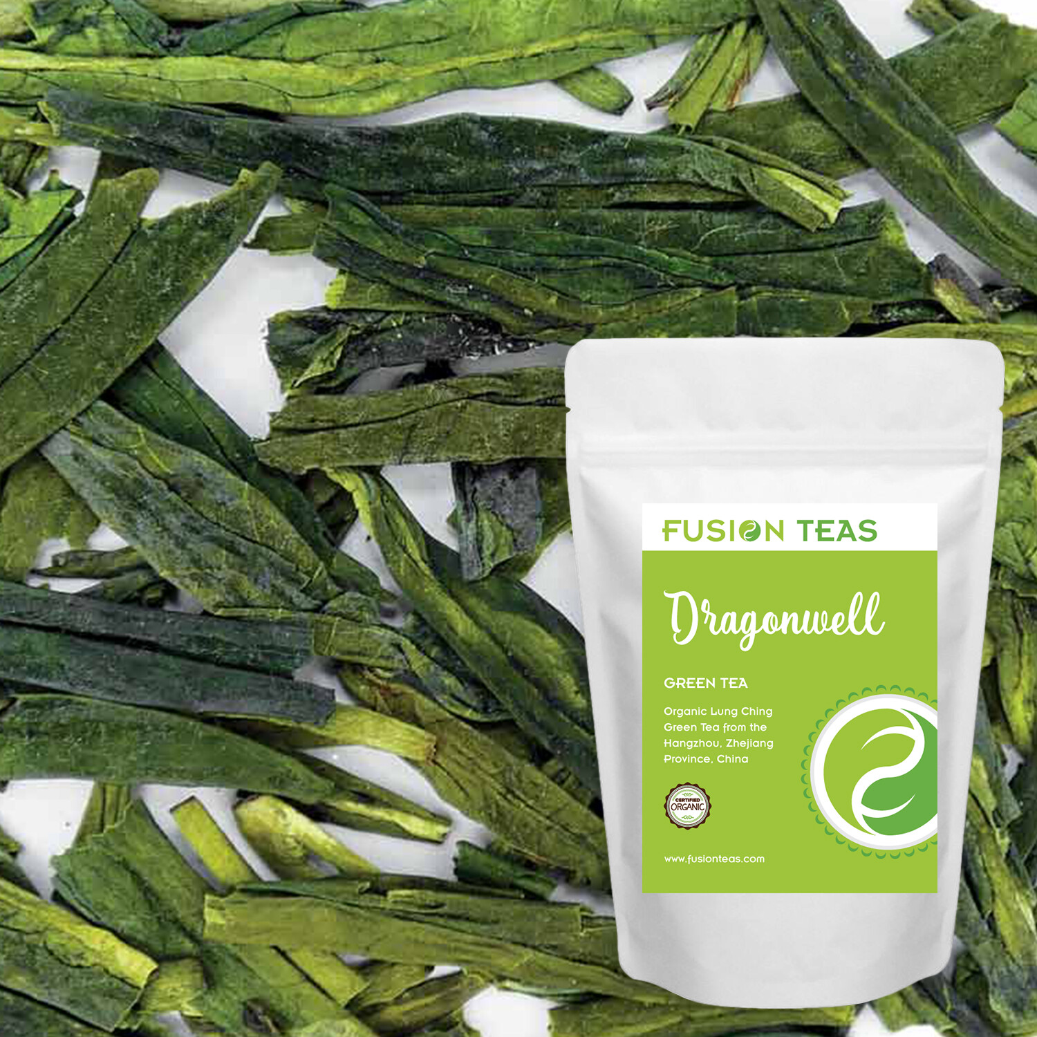 Dragonwell (Lung Ching) Green Tea - Organic Loose Leaf - Fusion Teas gallery