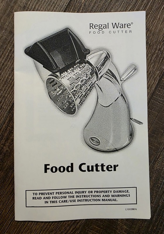 Regal Ware Manual Food Cutter/Processor w/5 Cones & Manual GN005-FC New In Box gallery