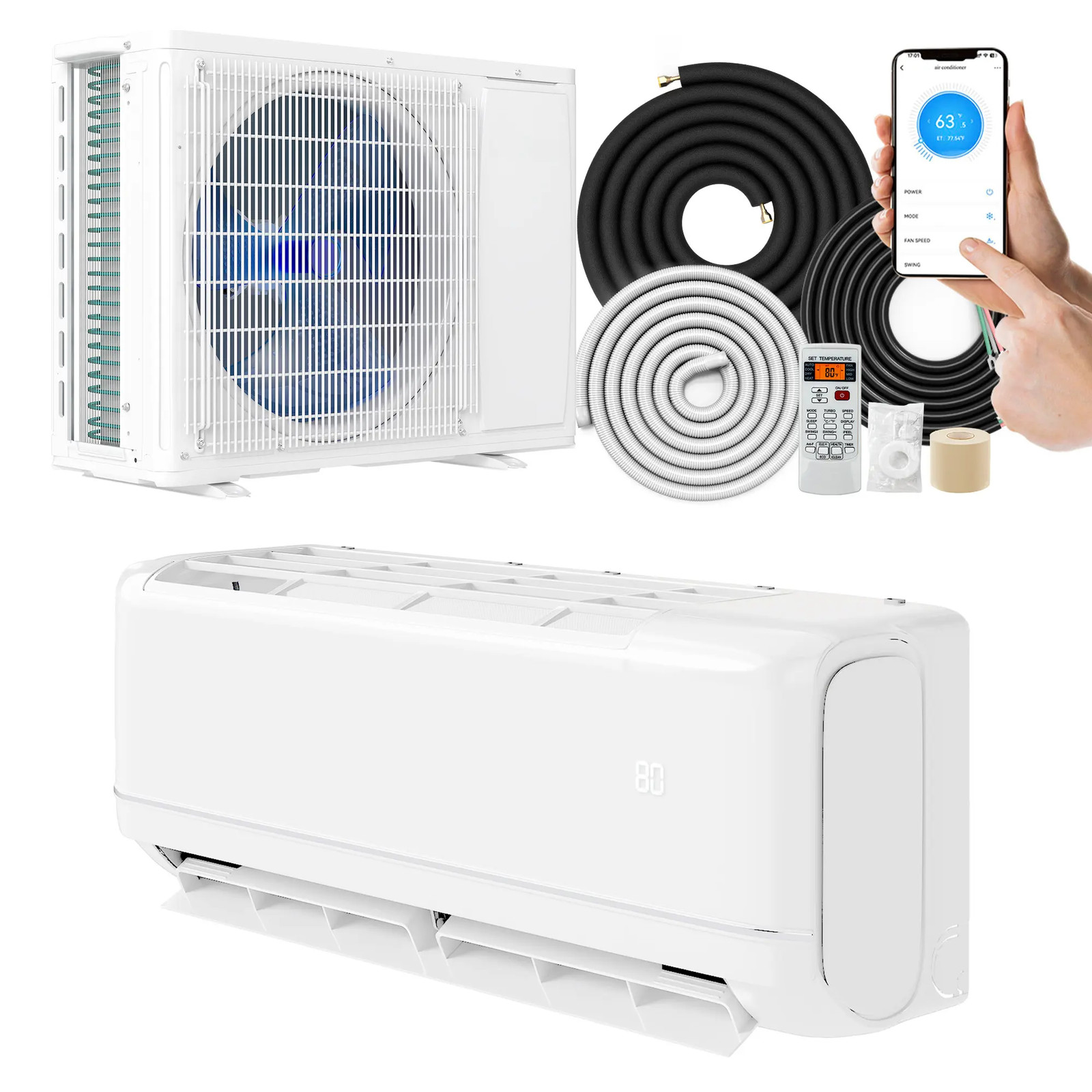 YITAHOME 24K BTU Split Air Conditioner Heat Pump System 220V Up to 1500 Sq. Ft gallery
