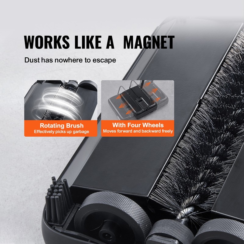 VEVOR Carpet Sweeper Floor Sweeper Manual 7.87 in Sweeping Paths Non Electric gallery