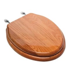 3-Pack Jones Stephens C2B1E17CH Solid Oak Toilet Seat Elongated Piano Finish Chr