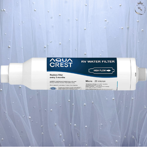 AQUA CREST RV Inline Water Filter Reduces Chlorine Bad Taste Odor For RV