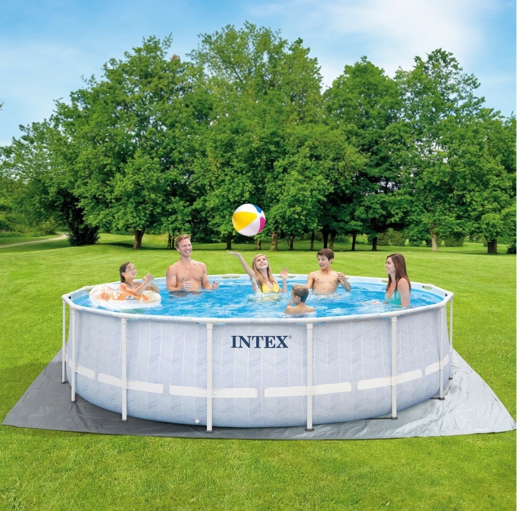Intex 16FT X 48IN Chevron Prism Frame Premium Pool Set with Pump gallery