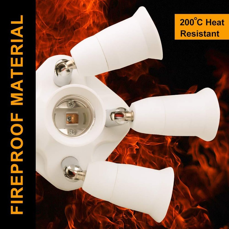 5 in 1 E26 Light Bulb Socket Splitter Converter Adapter 360 Degree Adjustable... gallery