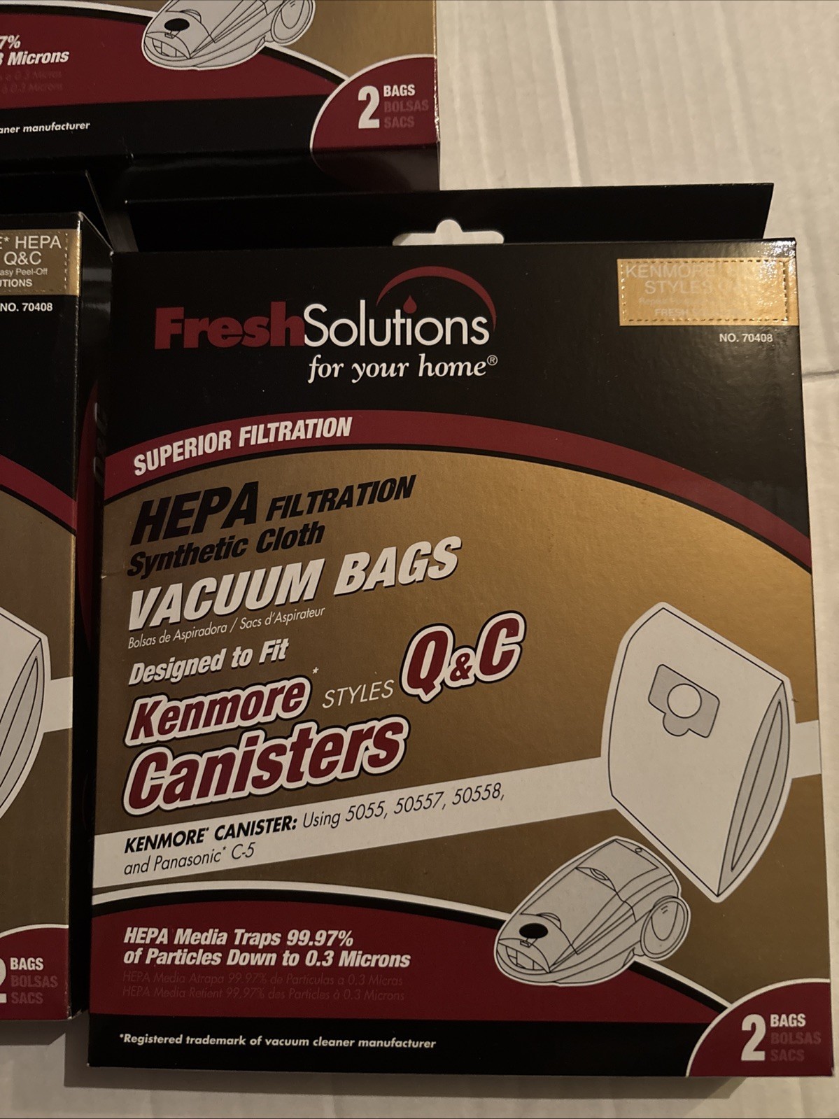 Fresh Solutions- Hepa Filtration Synthetic Cloth Kenmore Q&C #70408 3-2pk gallery