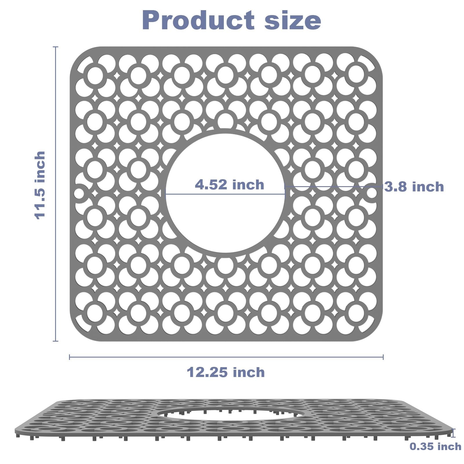 TOOVEM 2PCS Kitchen Sink Mats, Sink Protectors for Kitchen Sink, 11.5 x12.25 ... gallery