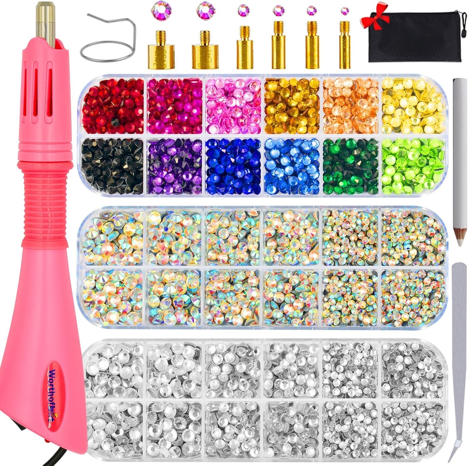 Worthofbest Hotfix Rhinestone Setter Hot Fix Applicator Tool Classic Kit 5000Pcs gallery