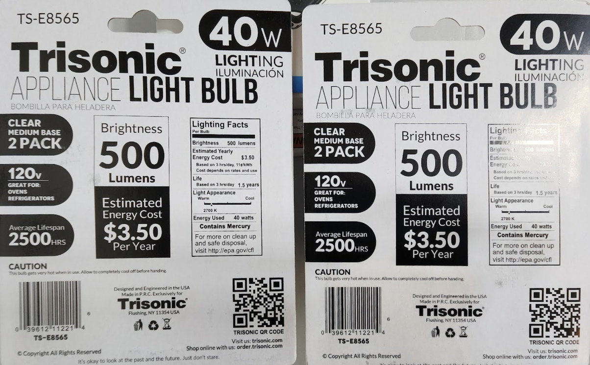 40W Appliance Oven & Refrigerator Light Bulb 4 Pack Clear E26 Medium Base 120V gallery