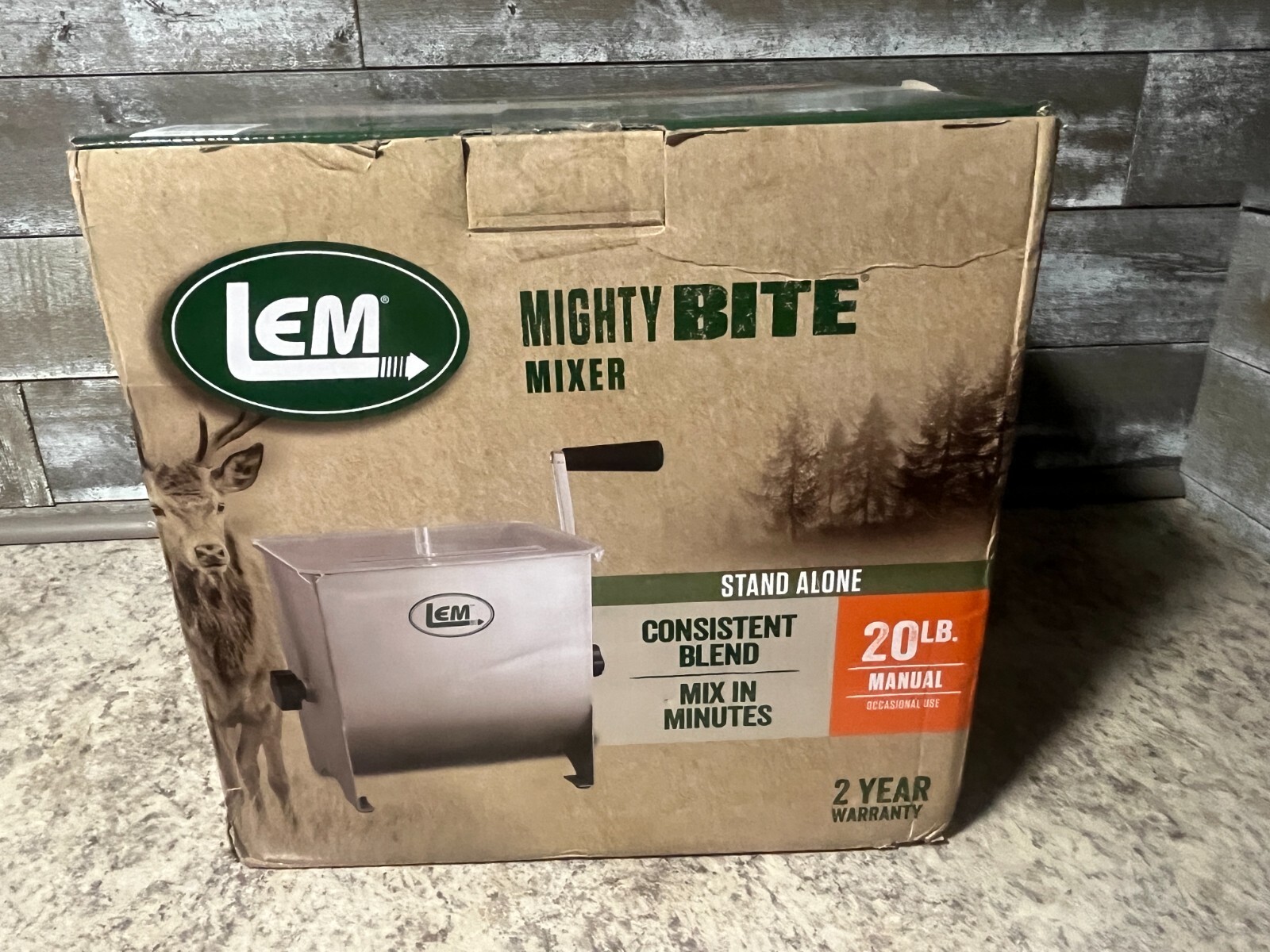 LEM Mighty Bite Manual Meat Mixer - 20 LB. Capacity gallery