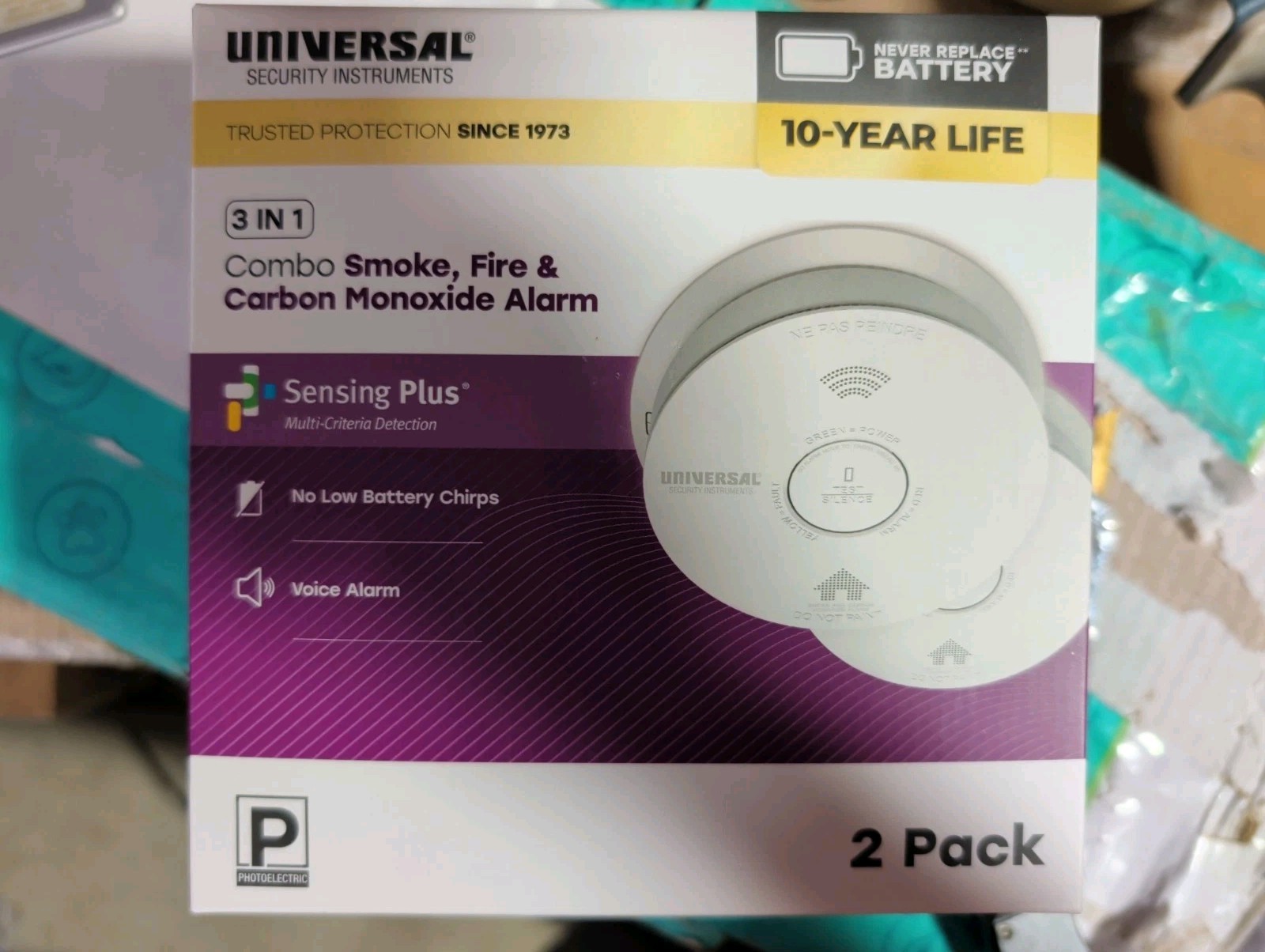 USI 2-Pack 10-Year Battery Combination Smoke and Carbon Monoxide Detector. New gallery