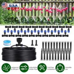 75FT Mist Drip Irrigation System Garden Lawn Flower Automatic Watering System US