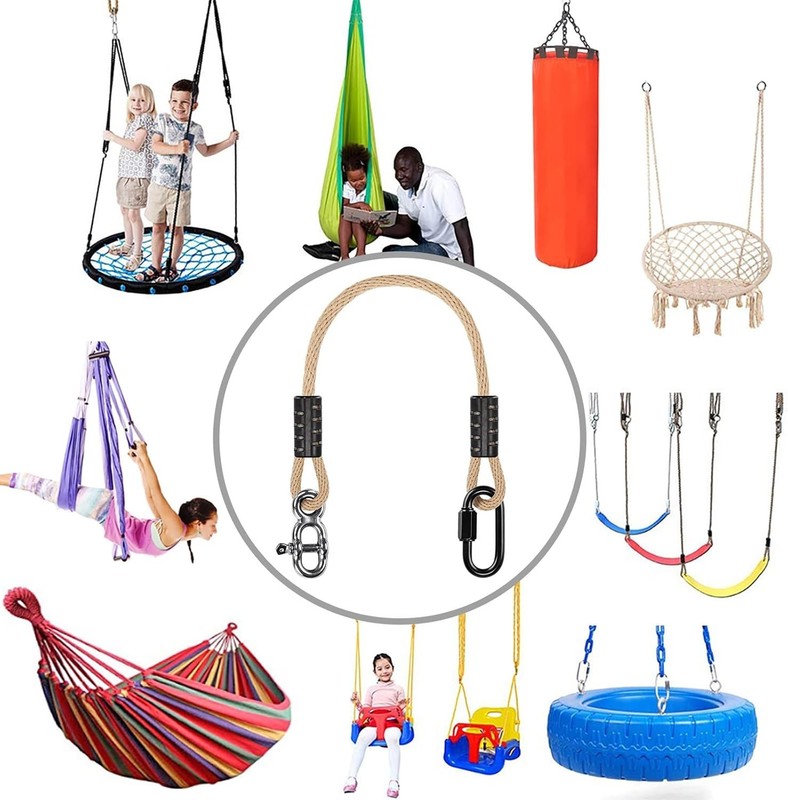 Adjustable Tree Swing Rope Kit - Polyester Straps for 1000 lbs Support gallery