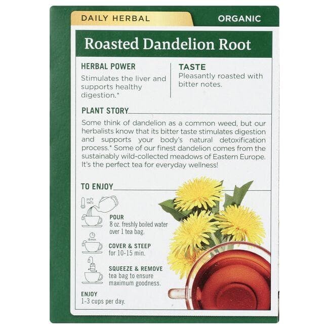 Organic Roasted Dandelion Root Tea, Caffeine Free ✅ 16 pk ✅ FREE Fast Shipping! gallery