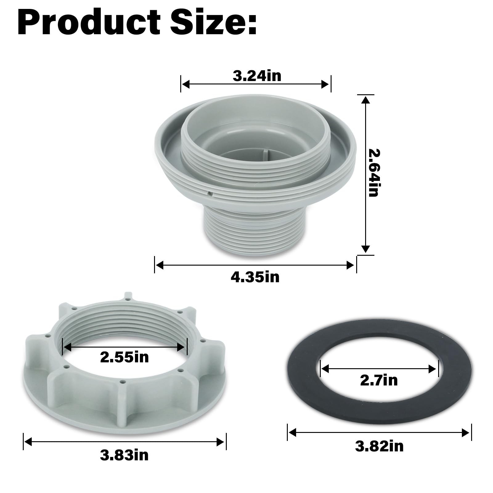 Pool Hose Connector Kit for Intex Drain Fitting Replacement Parts 3 Pieces gallery