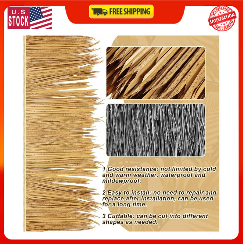 Berlune 16.5ft x 20in Artificial Thatch Roof Roll for Tiki Bar, Patio, Garden gallery