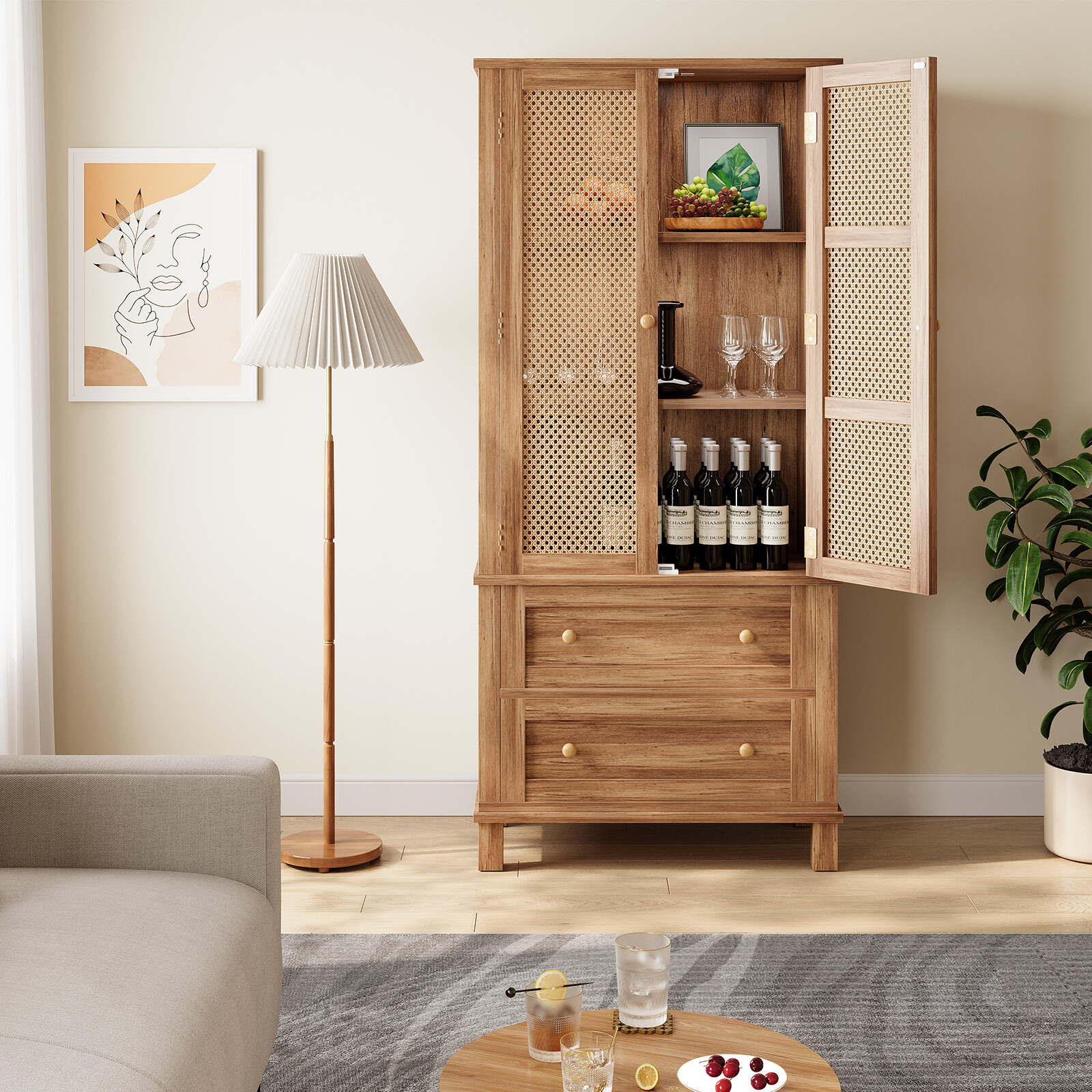 72" Height Kitchen Pantry Storage Cabinet with Drawer & Adjustable Shelves gallery