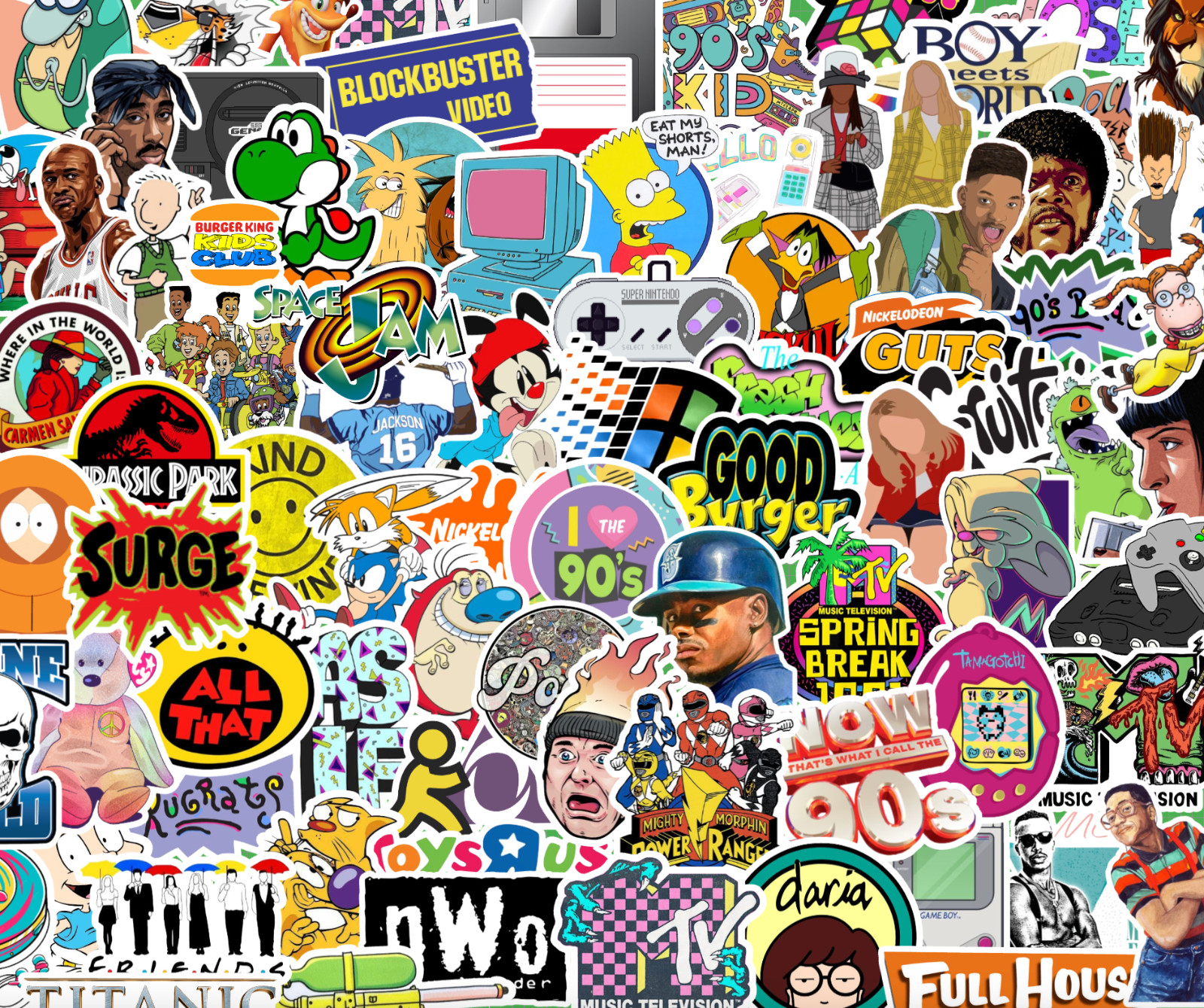 25/50 1990’s Sticker Pack-Waterproof Vinyl-Rugrats MTV Nickelodeon All That gallery