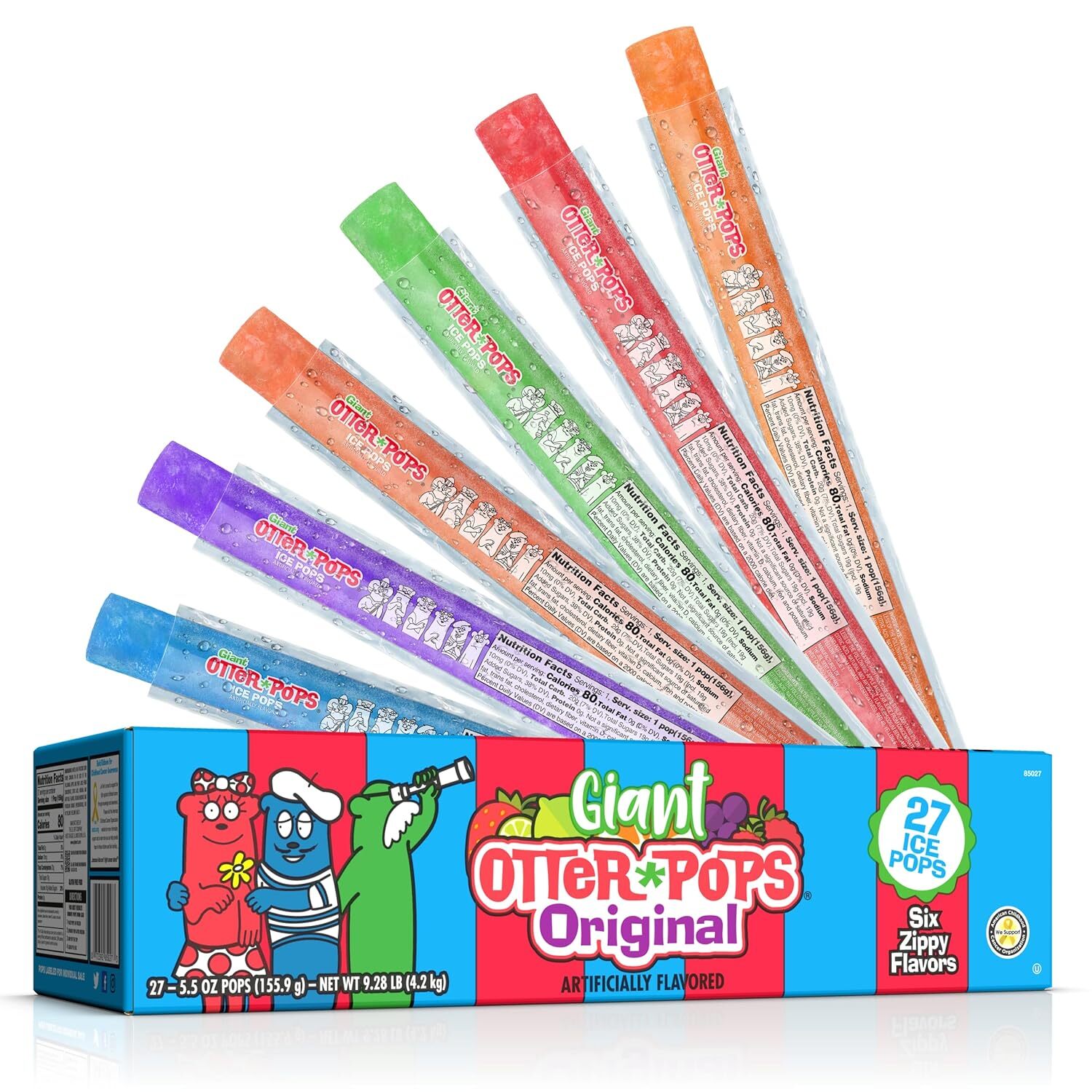 Otter Pops, Giant Original 5.5oz, 27 Ice Six Zippy 27 Count (Pack of 1) gallery
