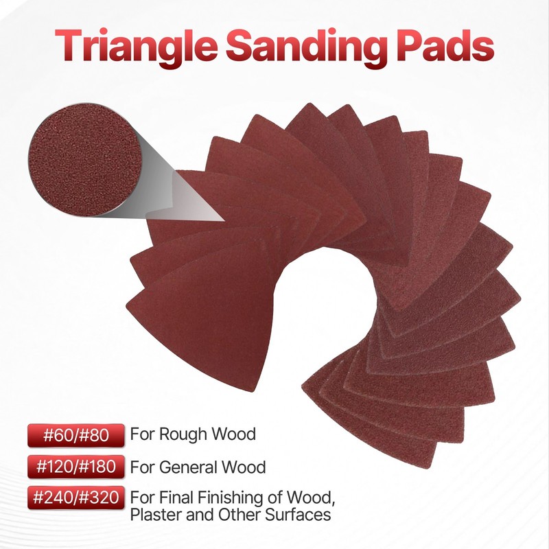 18pcs Oscillating Power Multi Tool Sanding Paper with Triangular Sanding Pad gallery