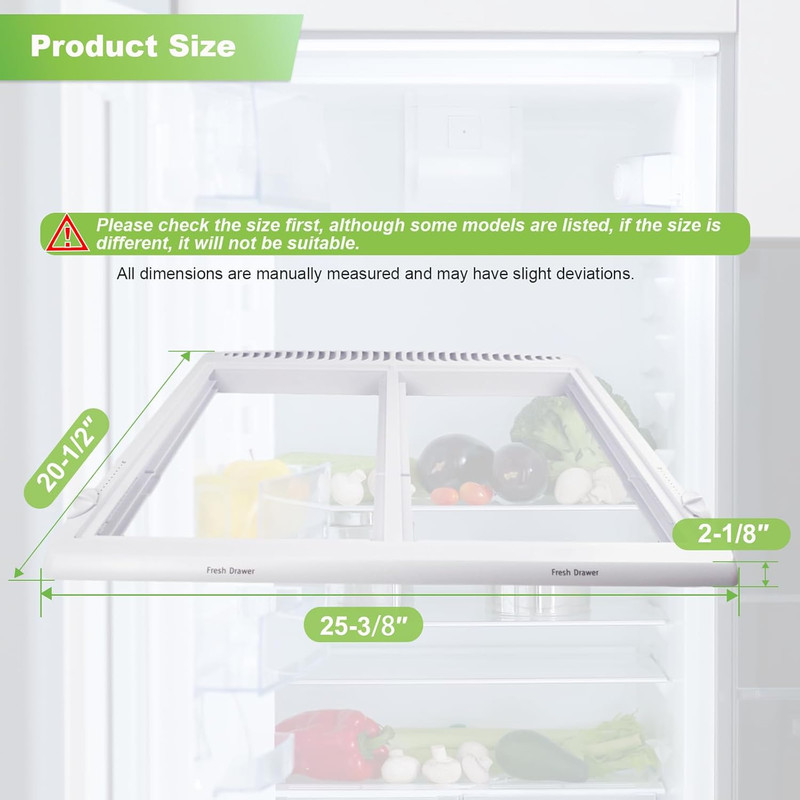 Frigidaire Crisper Shelf Frame Replacement for Refrigerator Drawer Cover, No Gla gallery