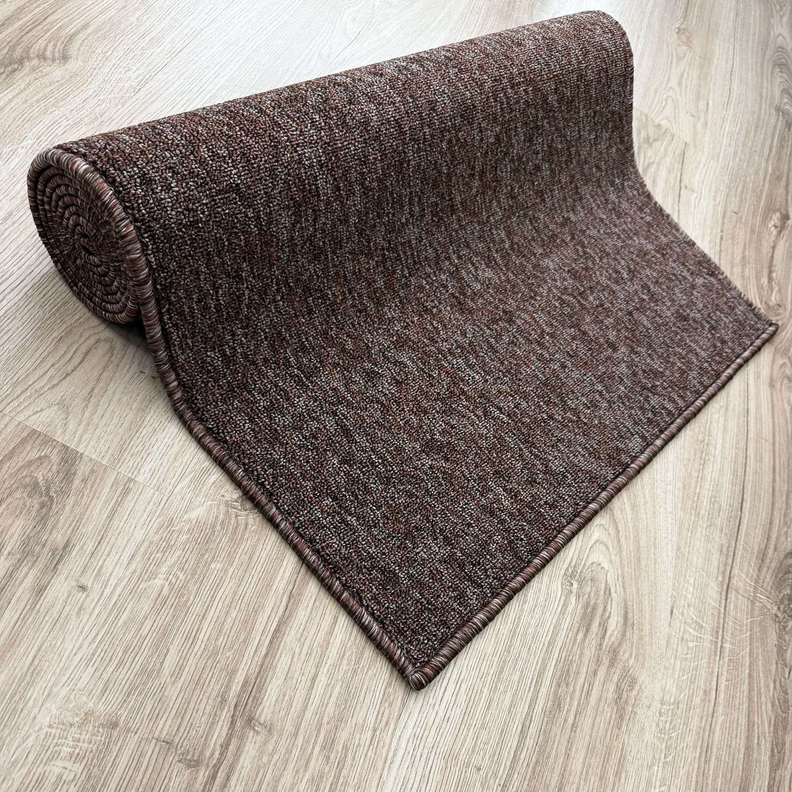 Custom Size Anti-Slip Solid Brown Runner Rugs 26 Inches Wide gallery