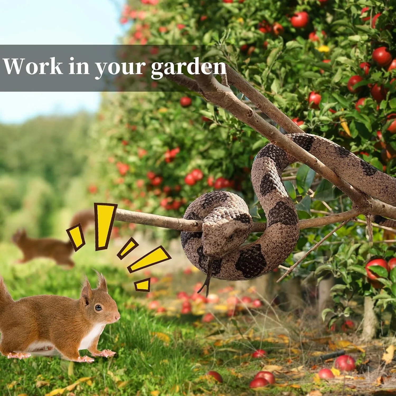 Realistic Fake Snakes Toy Soft Rubber Snake Realistic Keep Birds and Squirrels.. gallery