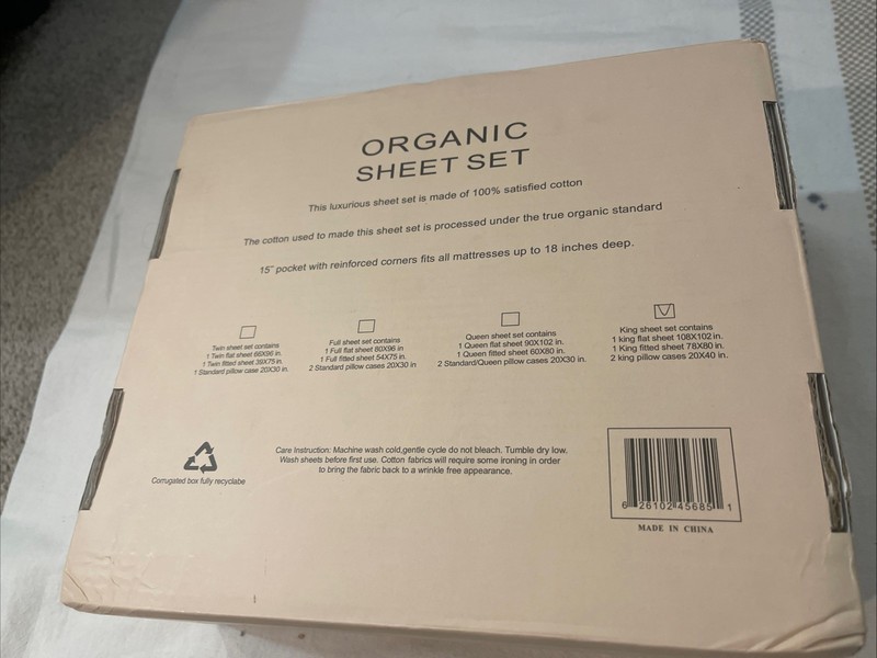 Tree Organic King Sheet Set 2000 Thread Count Cotton Beige 4pc Bedding gallery