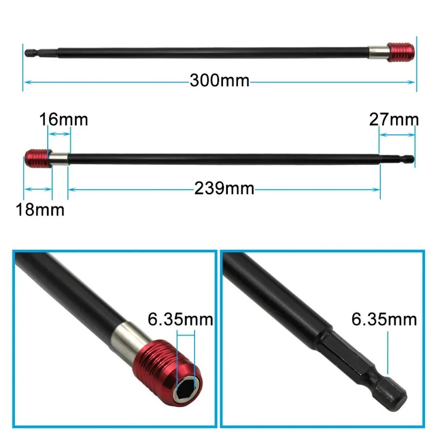 1pc 300mm/11.8in Quick Release Screwdriver Extension Rod Hex Handle Tool Bar gallery