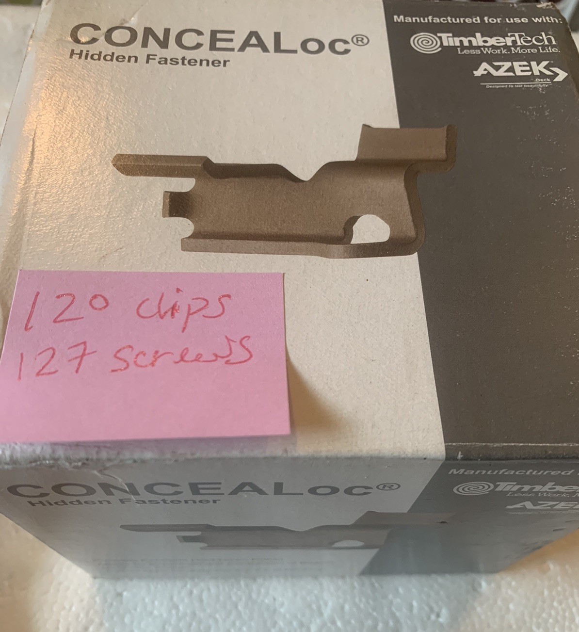 TimberTech CONCEALoc Deck Hidden Fasteners 120 Clips & 127 Screws 68.5 Sq Ft OB gallery