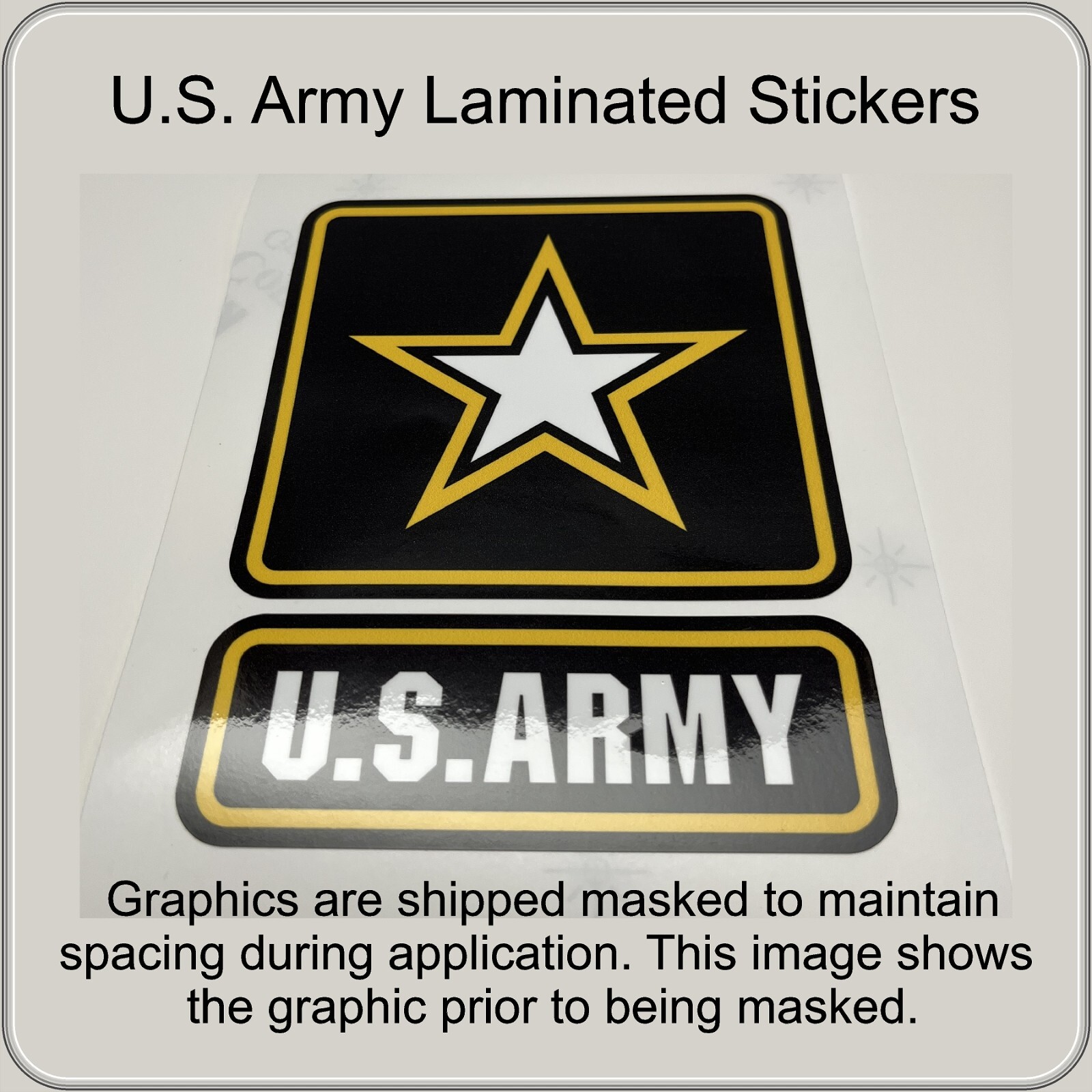 US ARMY Logo Laminated & Masked Stickers Choose from 3", 4", 5", 6" or 7" Tall gallery