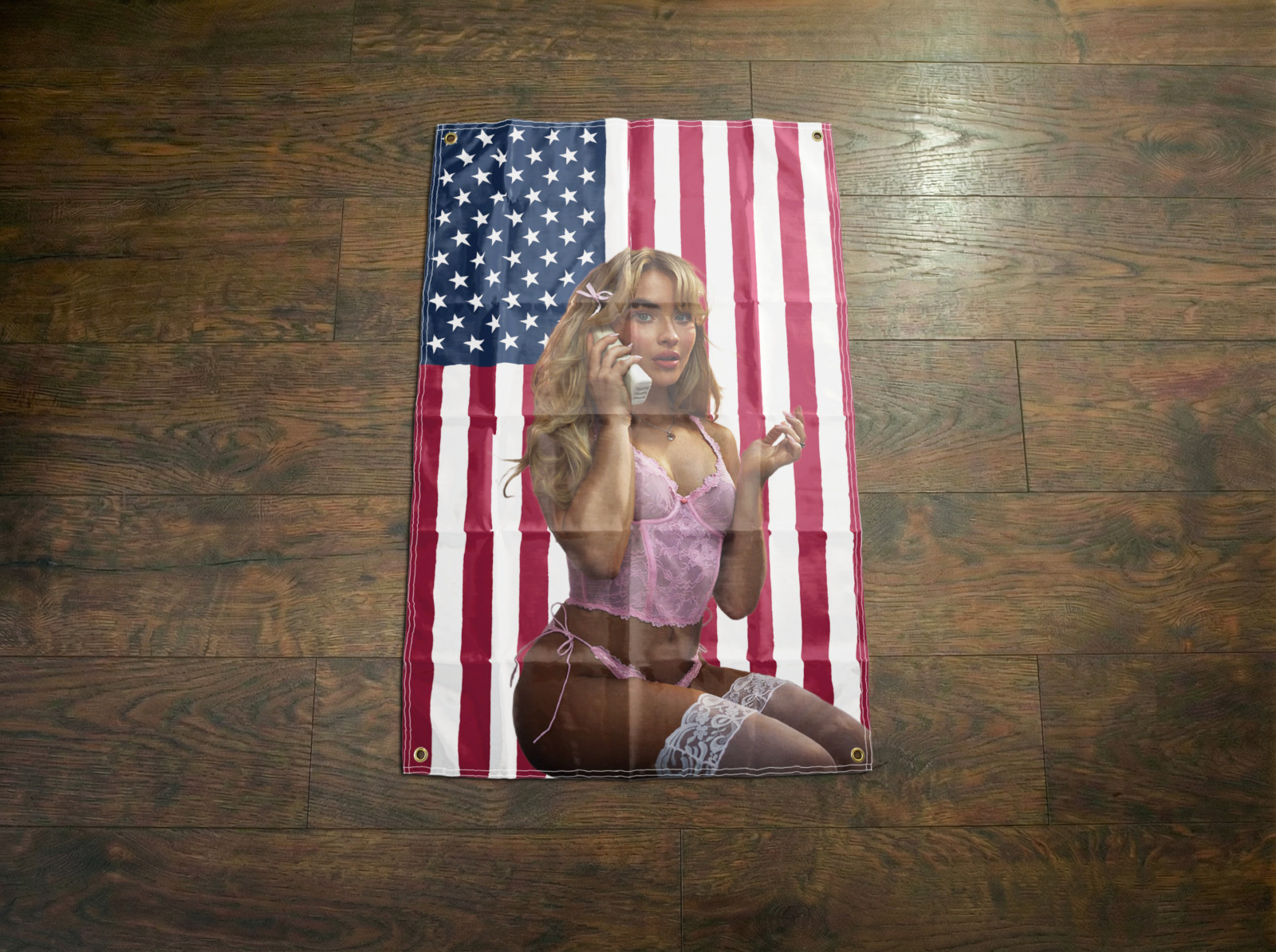 Sabrina Carpenter Singer Flag Banner Tapestry Wall Hang | Grommets | No Tariffs gallery