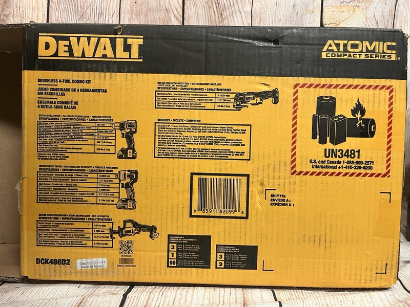 Dewalt (DCK486D2) ATOMIC 20V 4-Tool Combo Kit w/2x 2.0Ah Batt &Charger gallery