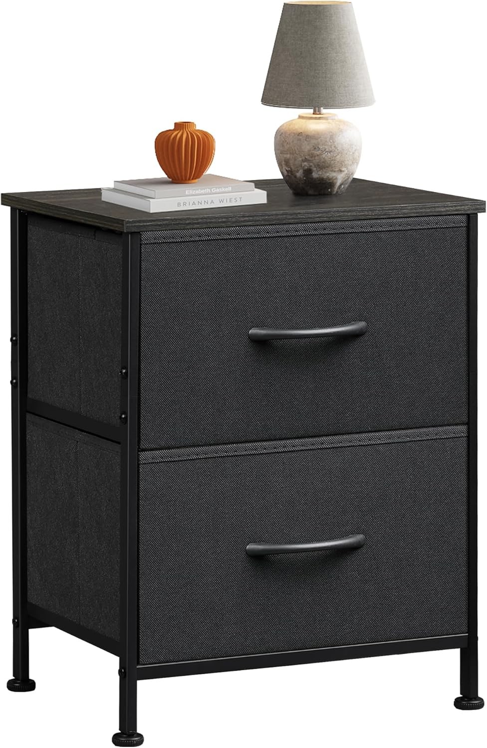 Nightstand End Table Side Table with 2 Fabric Drawers Bedside Table Bedroom gallery