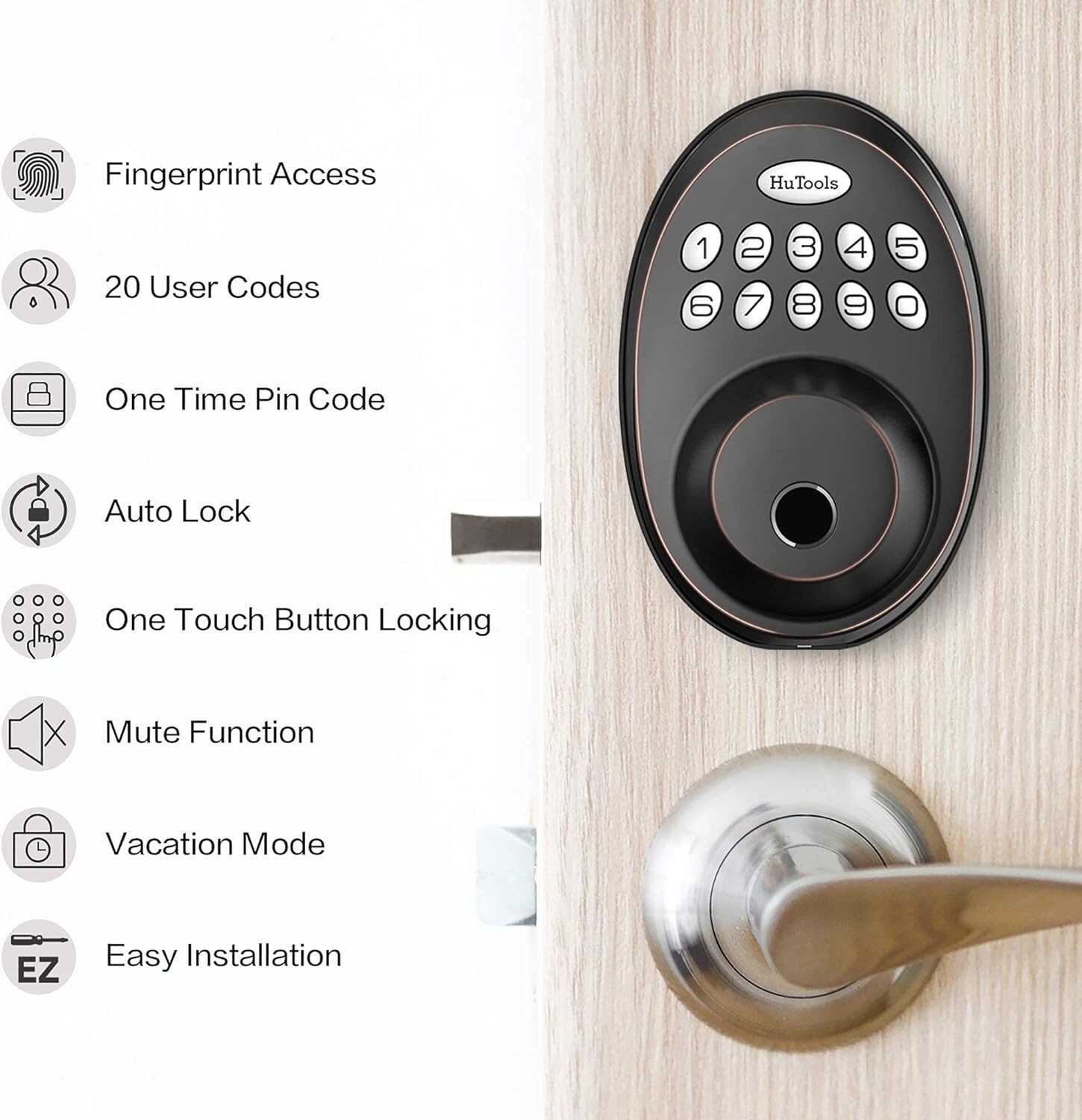 Biometric Electronic Keyless Entry Door Deadbolt Lock Fingerprint with Keypads gallery