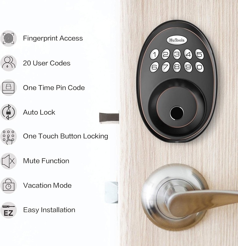 Biometric Electronic Keyless Entry Door Deadbolt Lock Fingerprint with Keypads gallery