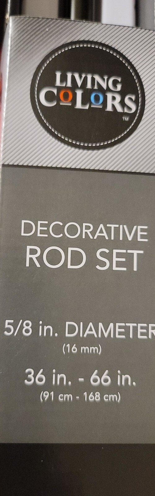Black Living Color's Decorative Rod Set 5/8 In Diameter 16 Mm 36 In Is 66 In gallery