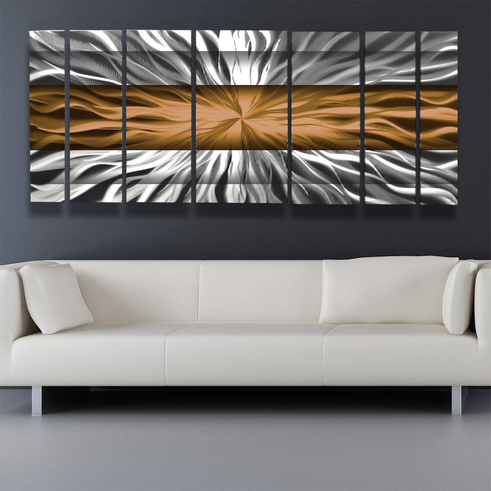 Copper Metal Wall Art Decor Panels Modern Abstract Sculpture Painting Home gallery