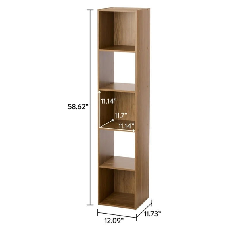 Mainstays 5 Cube Vertical Storage Organizer , Bedroom, Dorm Room, Warm Walnut gallery